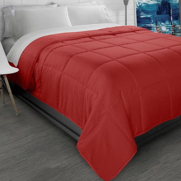 Serta So Cozy 5-Piece Sherpa Reverse Comforter Set, Red, Full/Queen