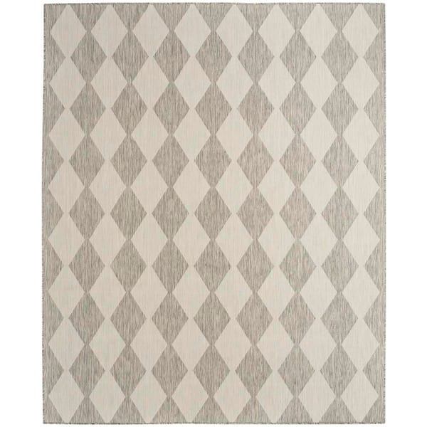 Nourison Positano Light Grey 9 ft. x 12 ft. Diamond Contemporary Area Rug