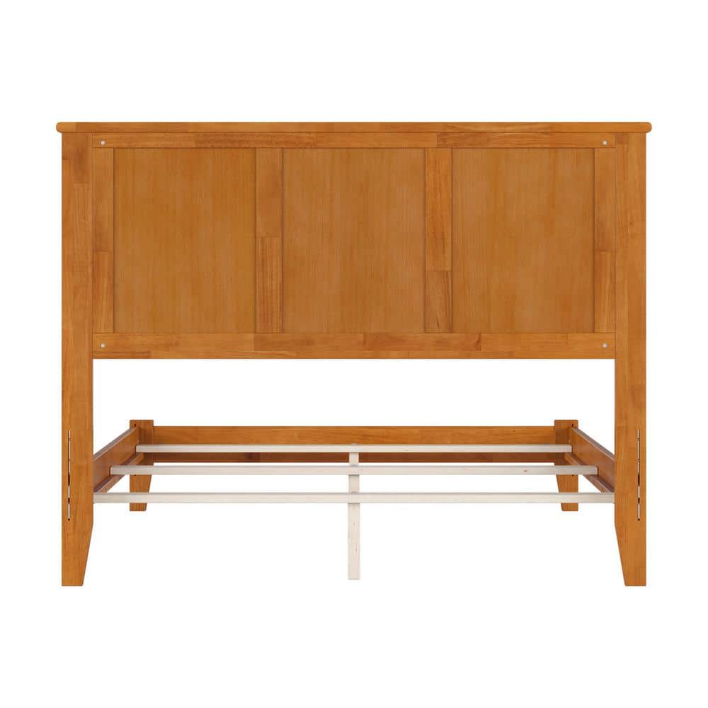 Madison Full Light Toffee Wood Upholstered Bed with Headboard
