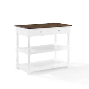 Caitlyn White Wood Top 42 in. Kitchen Island