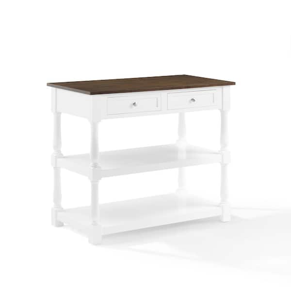 CROSLEY FURNITURE Caitlyn White Wood Top 42 in. Kitchen Island
