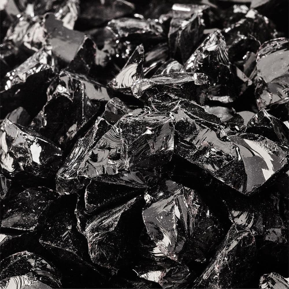 Midnight Black Crushed Decorative Fire Glass for Fire Pits