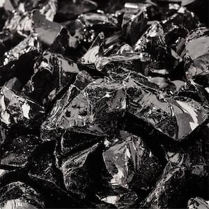 3/8 in. to 1/2 in. 10 lbs. Midnight Black Crushed Fire Glass for Indoor and Outdoor Fire Pits or Fireplaces
