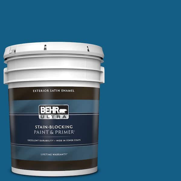 BEHR ULTRA 5 gal. #S-H-550 Sapphire Sparkle Satin Enamel Exterior Paint & Primer