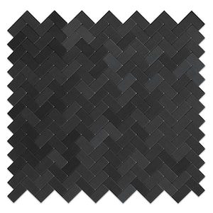 Caltrop Black Stainless 12.09 in. x 11.65 in. x 5mm Metal Peel and Stick Wall Mosaic Tile (5.87 sq. ft./case)