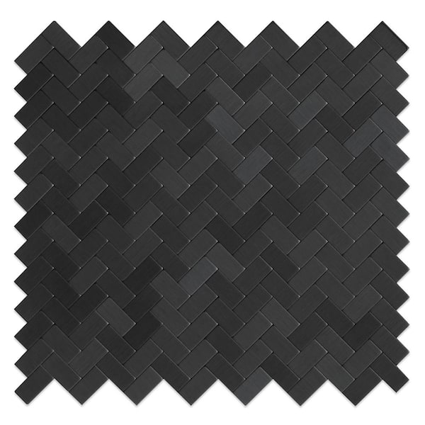 SpeedTiles Caltrop Black Stainless 12.09 in. x 11.65 in. x 5mm Metal Peel and Stick Wall Mosaic Tile (5.87 sq. ft./case)