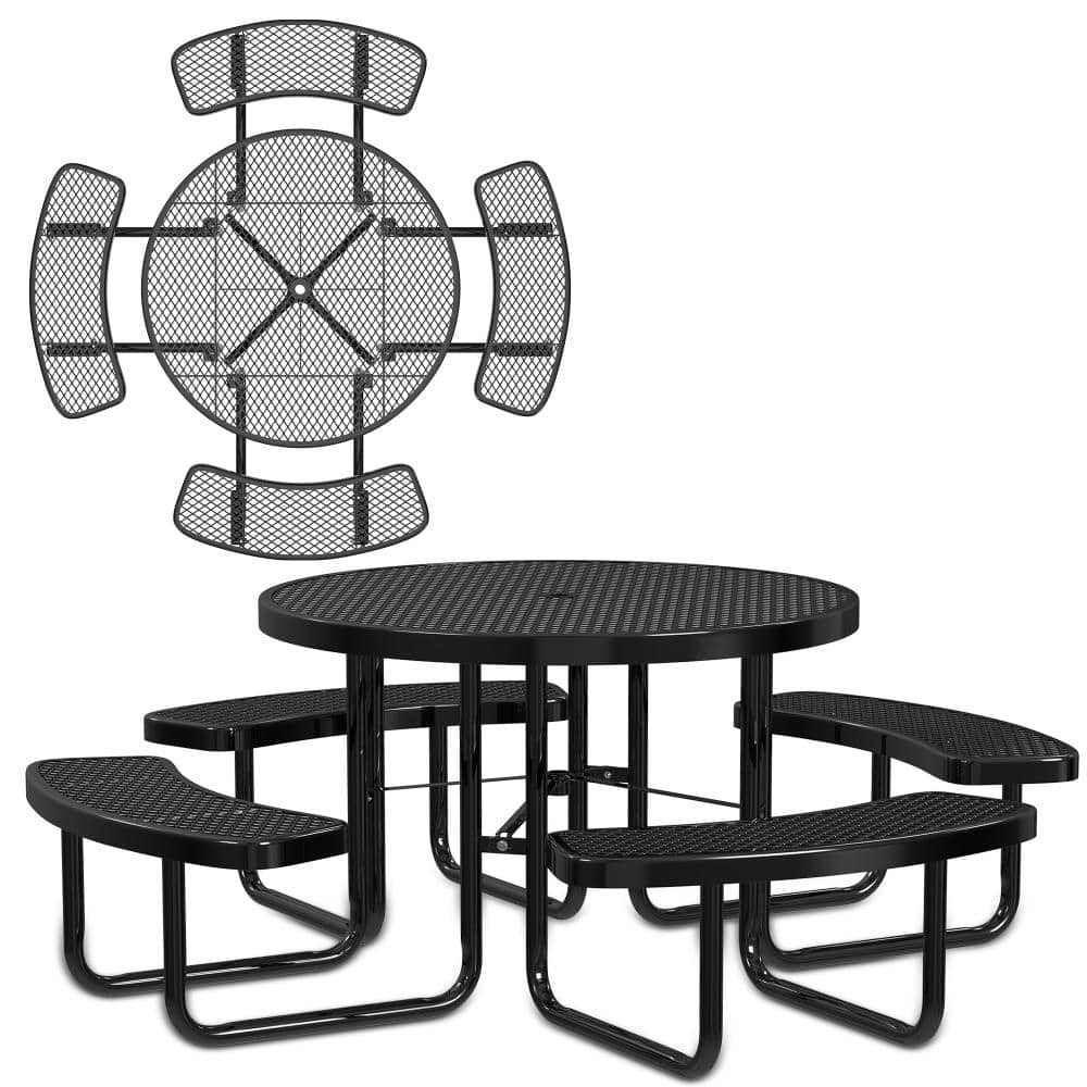 46 in. Round Portable Outdoor Commercial Metal Picnic Table price history on PriceWatchPro