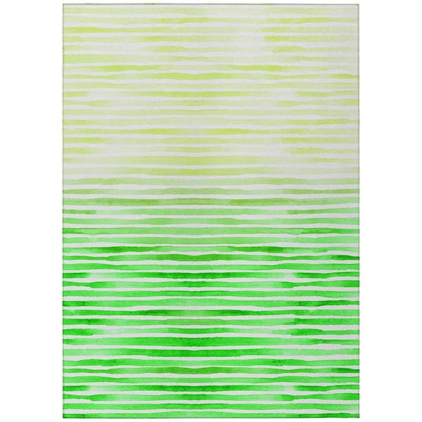 Addison Rugs Surfside 5 ft. x 7 ft. 6 in. Green Geometric Indoor/Outdoor Area Rug