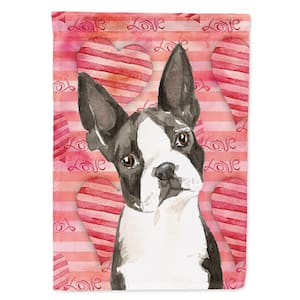 11 in. x 15-1/2 in. Polyester Love a Boston Terrier 2-Sided 2-Ply Garden Flag