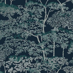 Idyll Tree Navy Wallpaper