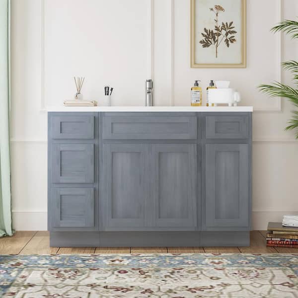 Vanity Art 48 in. W x 21 in. D x 32.5 in. H Bath Vanity Cabinet without Top in Blue