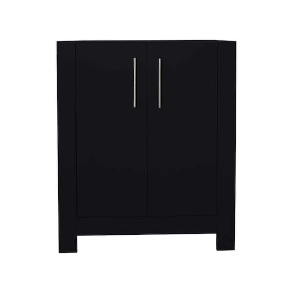 VOLPA USA AMERICAN CRAFTED VANITIES Austin 24 in. W x 20 in. D x 35 in. H Bath Vanity Cabinet without Top in Glossy Black