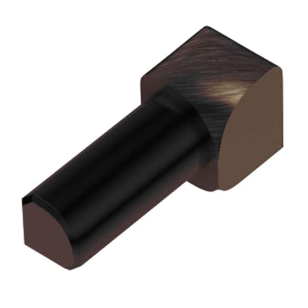 Schluter Rondec Brushed Antique Bronze Anodized Aluminum 5/16 in. x 1 in. Metal 90 Degree Inside Corner