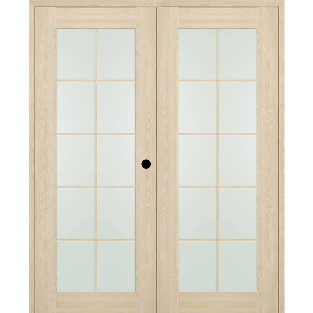 Avon 10 Lite N 36 in. x 80 in. Left Active 10-Lite Frosted Glass Loire Ash Wood Composite Double Prehung French Door price history on PriceWatchPro