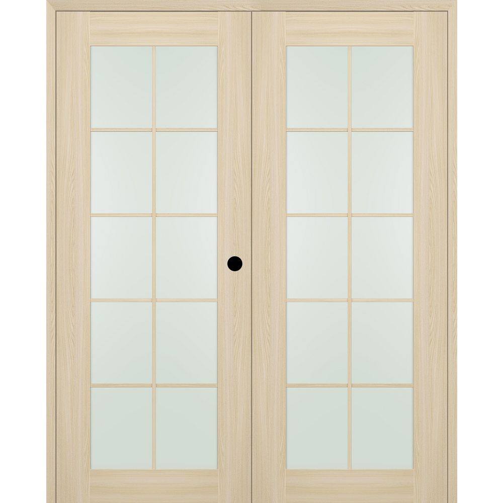 Avon 10 Lite N 72 in. x 80 in. Left Active 10-Lite Frosted Glass Loire Ash Wood Composite Double Prehung French Door price history on PriceWatchPro