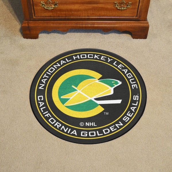 FANMATS NHL Retro California Golden Seals Black 2 ft. Round Hockey Puck  Area Rug 35812 - The Home Depot