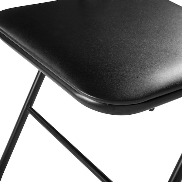 Amucolo Black Plastic Stackable Folding Chairs with Padded Cushion Seat(Set  of 6) FX-CYD0-NNYY - The Home Depot