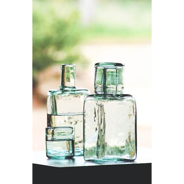 Kalalou 2-Piece Clear Glass Bedside Water Carafe and Drinking Glass CRL5134  - The Home Depot