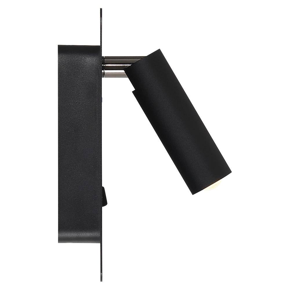 Matte Black Adjustable Cylinder LED Wall Sconce