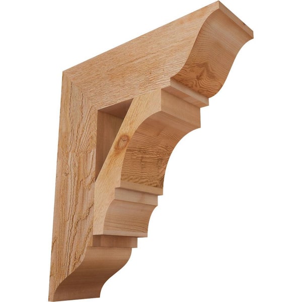 Ekena Millwork 6 in. x 24 in. x 20 in. Western Red Cedar Balboa Traditional Rough Sawn Bracket