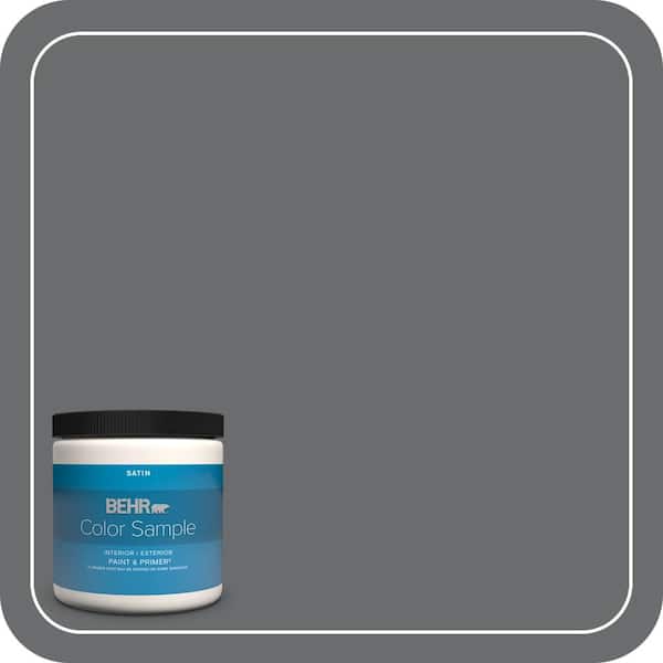 BEHR PREMIUM PLUS 8 oz. #770F-5 Dark Ash Satin Enamel Interior/Exterior Paint & Primer Color Sample