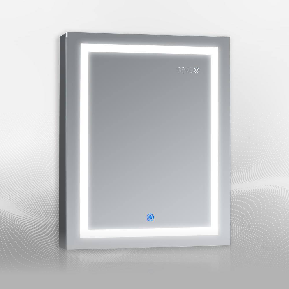 DUNA 24 in. W x 32 in. H Rectangular LED Medicine Cabinet with Mirror Reces