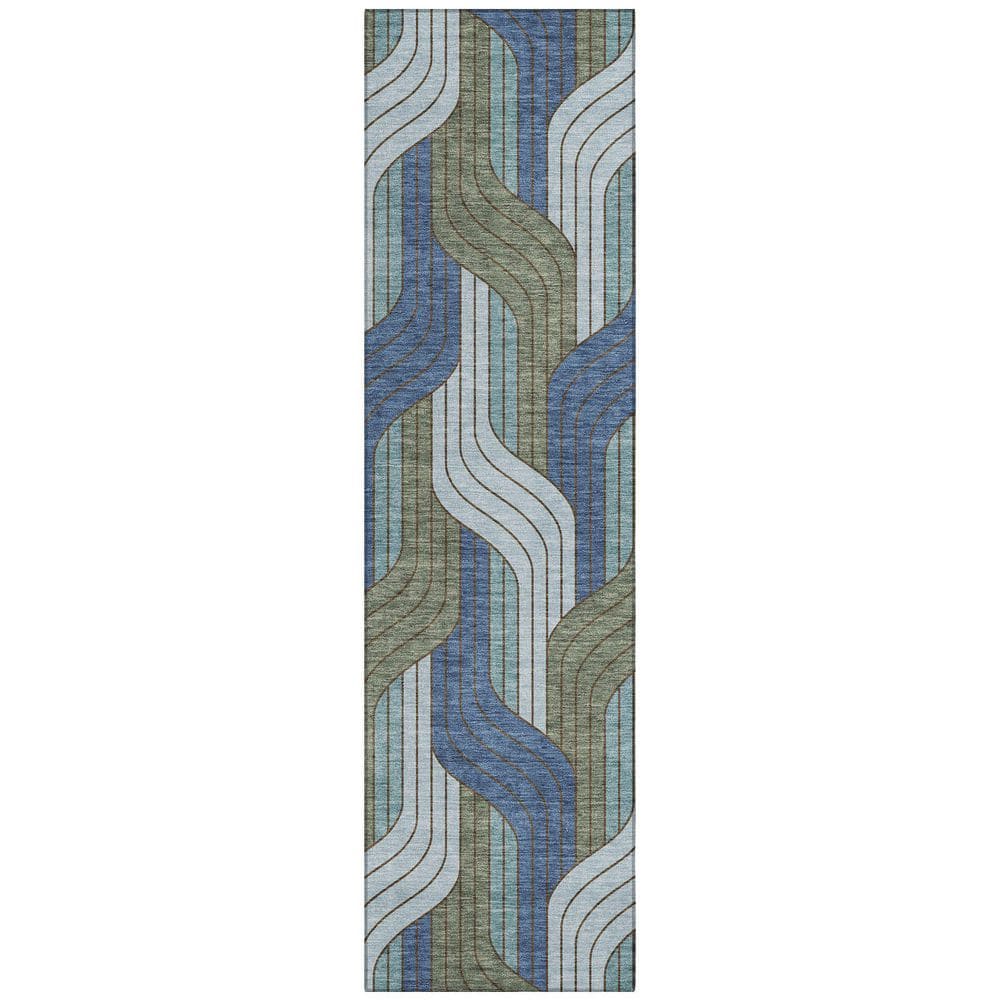 Chantille Machine Washable Indoor/Outdoor Abstract ACN2422 Navy 2 ft. x 7 ft. Runner Rug price history on PriceWatchPro