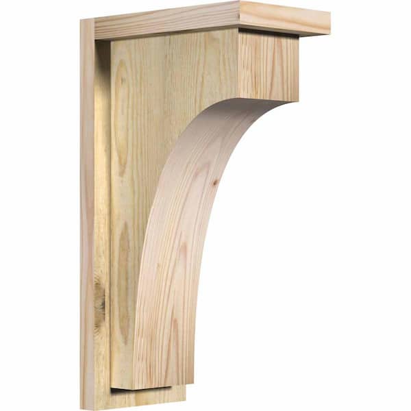 Ekena Millwork 6 in. x 10 in. x 18 in. Douglas Fir Huntington Rough Sawn Corbel with Backplate