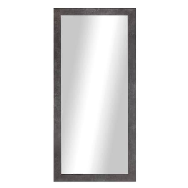 Rayne Mirrors Modern Rustic (64 in. W x 33 in. H) Concrete MDF Wide Rectangle Mirror