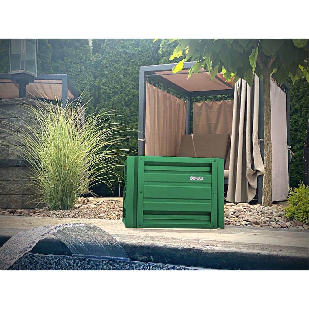 24" Square Emerald Green Galvalume Steel Planter Box