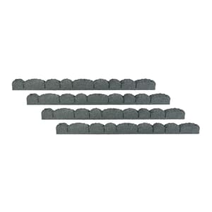 48 in. x 2 in. x 3 in. Gray Scallop Rubber Landscape Edging (4-Pack)