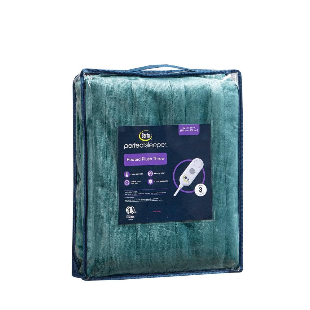 Teal Soft Plush Electric Heated Blanket
