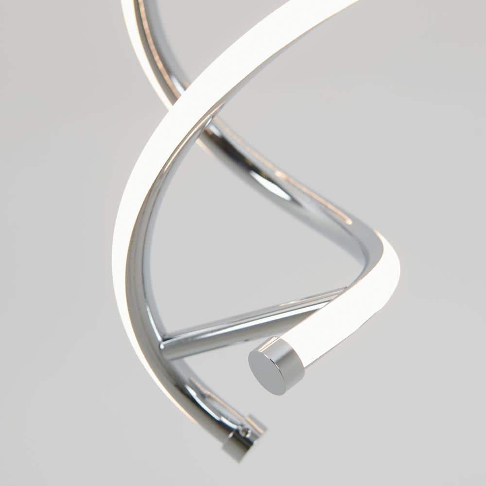 Modern Chrome LED Pendant Light with Artistic Curves