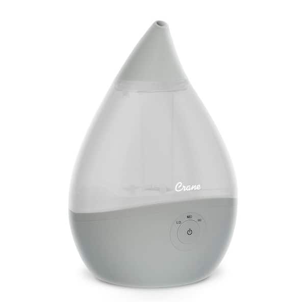 0.5 Gal. Droplet Ultrasonic Cool Mist Humidifier for Small to Medium Rooms up to 250 sq. ft. - Grey