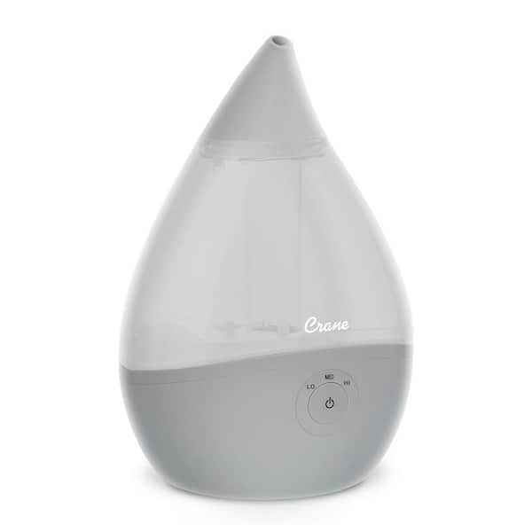Crane 0.5 Gal. Droplet Ultrasonic Cool Mist Humidifier for Small to Medium Rooms up to 250 sq. ft. - Grey