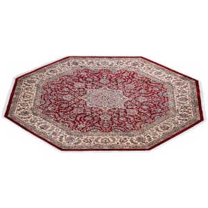 One-of-a-Kind Traditional Red 7 ft. x 7 ft. Hand Knotted Oriental Area Rug