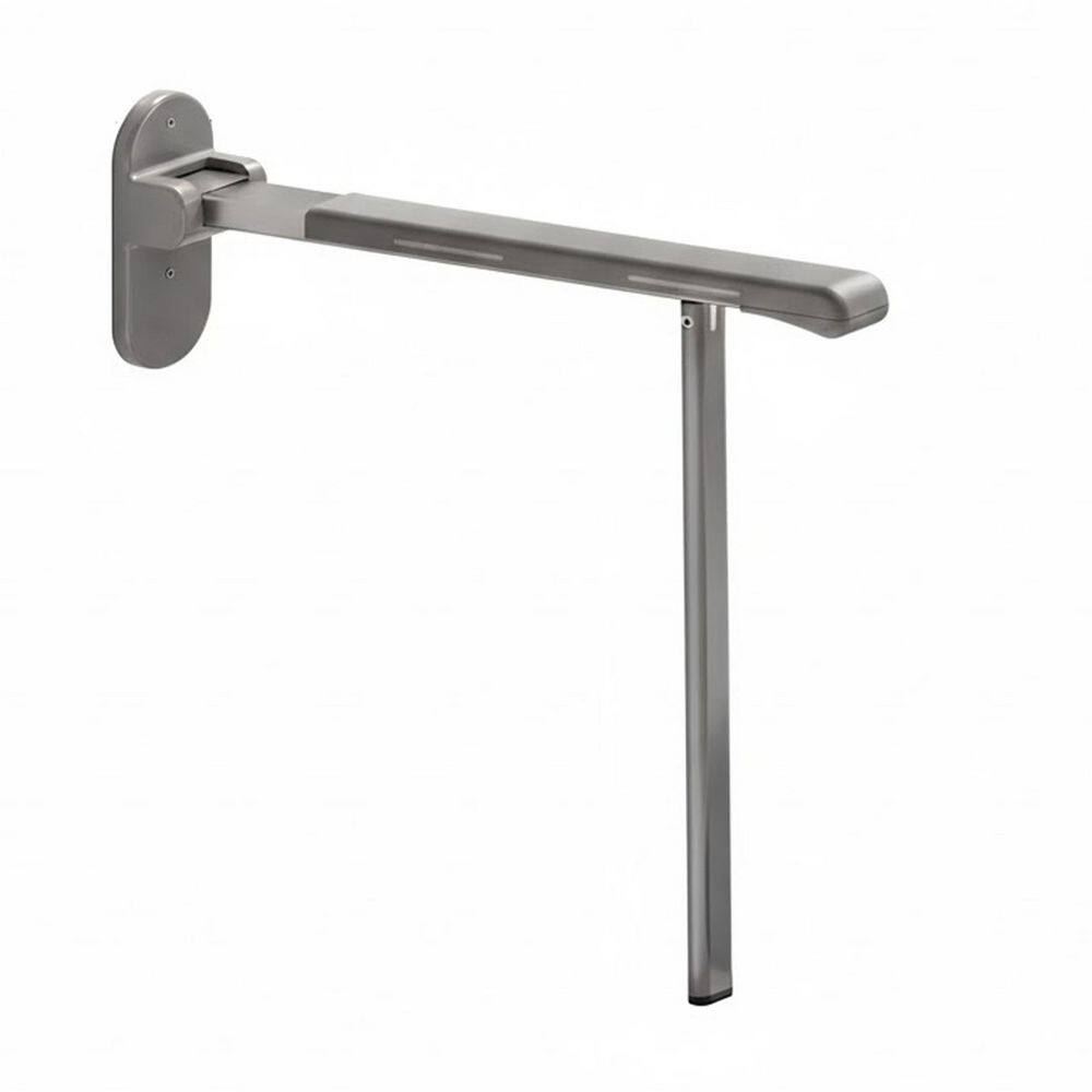 26.8 in. H Flip Up Grab Bar with Support Leg Wall Mounted Toilet Safety Rail Foldable Handicap Bar White price history on PriceWatchPro