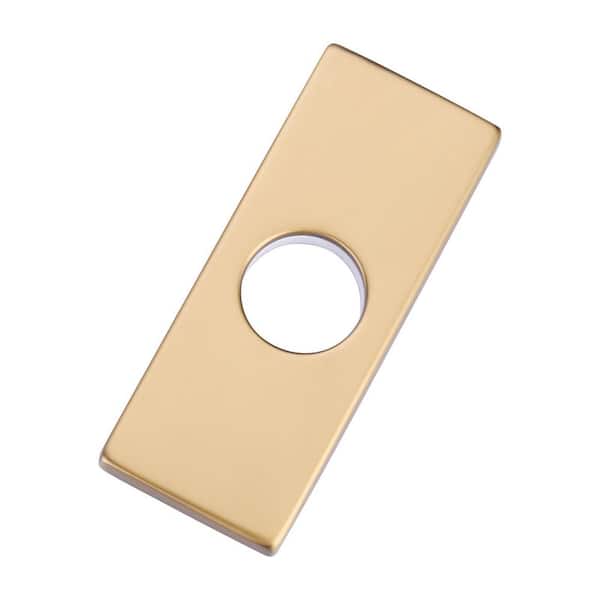 6.1 in. x 2.44 in. x 0.31 in. Stainless Steel 1-Hole or 3-Hole Sink Faucet Deckplate Hole Cover in Brushed Gold