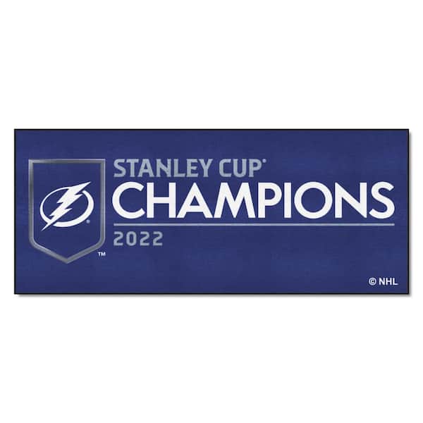 FANMATS Tampa Bay Lightning Blue 2 ft. x 6 ft. 2022 Stanley Cup Championship Rink Runner Rug