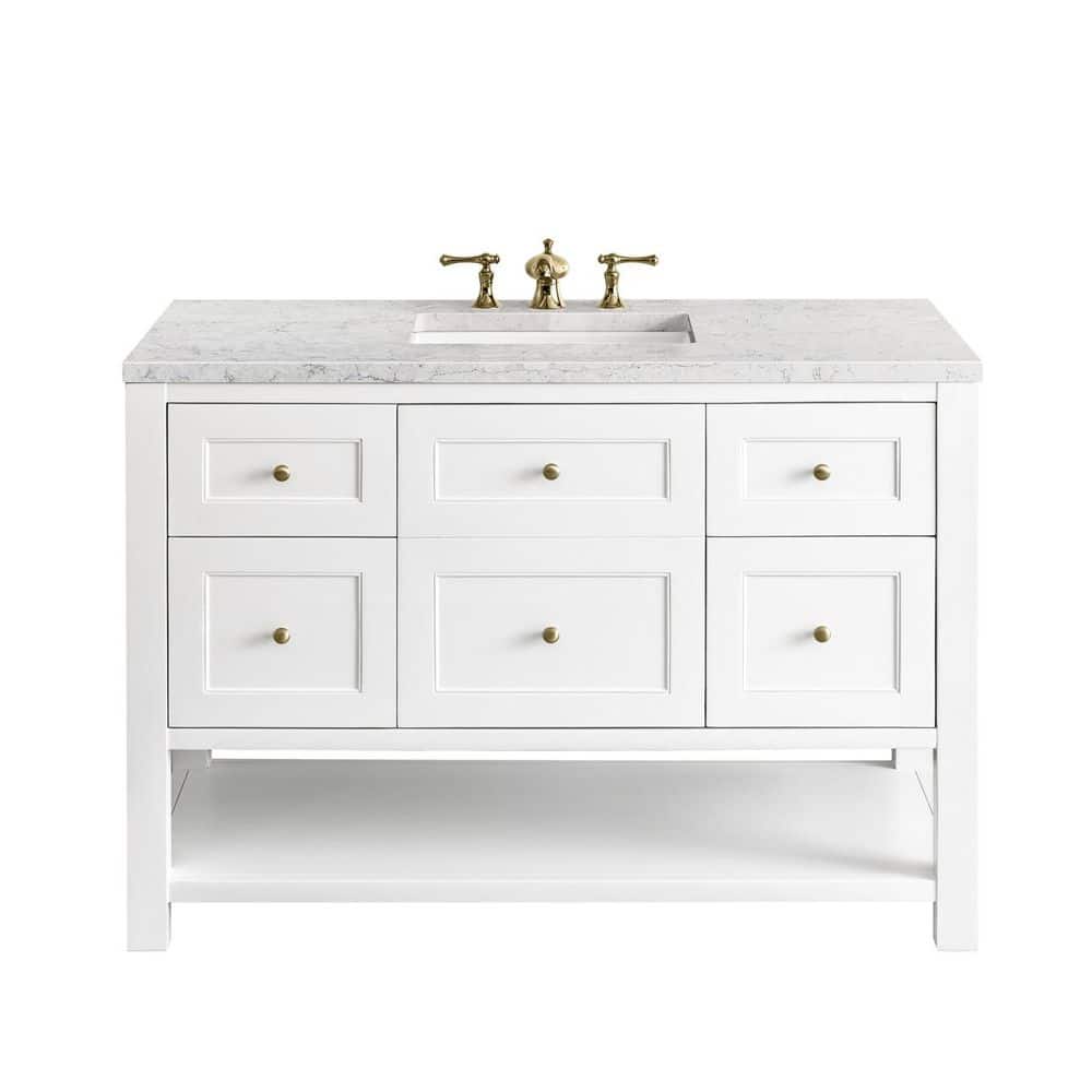 Breckenridge 48.0 in. Single Bath Vanity in Bright White with Wireless Charging Eternal Jasmine Pearl Quartz Top price history on PriceWatchPro
