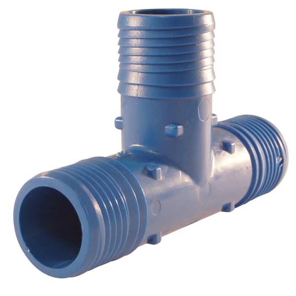 Apollo 1-1/4 in. Barb Insert Blue Twister Polypropylene Tee Fitting
