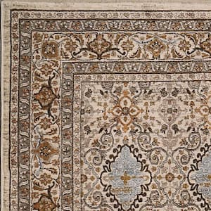 Cullen 7 ft. 10 in. X 10 ft. 8 in. Beige/Blue Oriental Indoor Area Rug