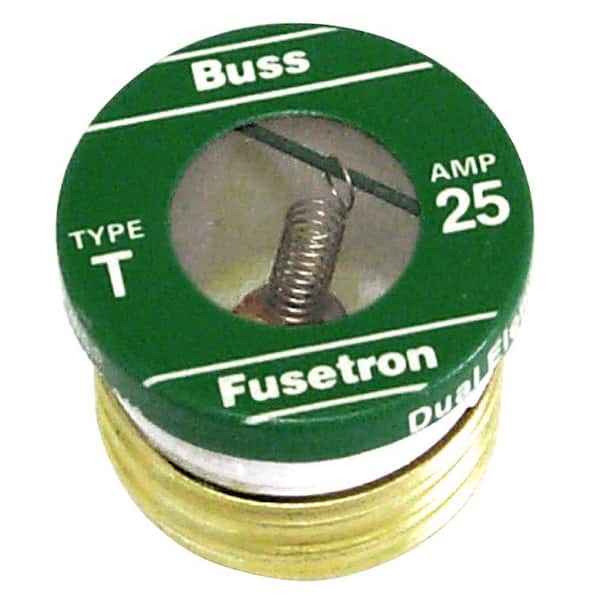 Cooper Bussmann T Series 25 Amp Plug Fuses (2-Pack)
