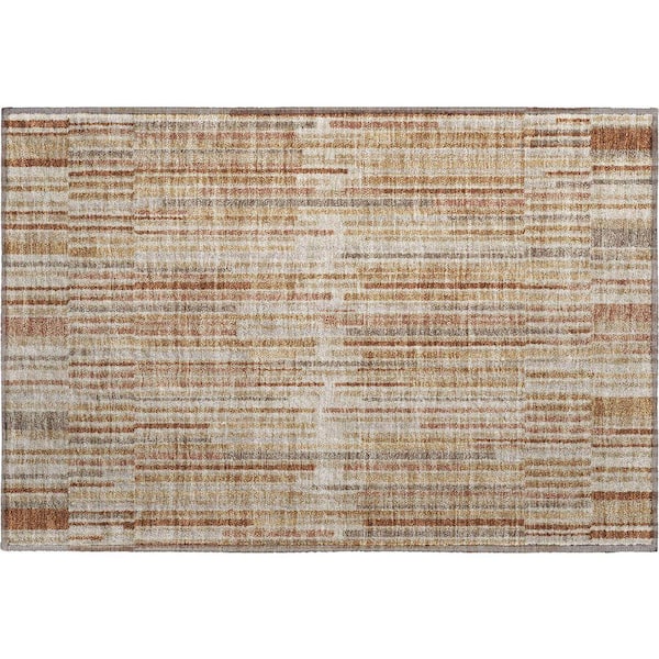 Mayfield Premium Machine Washable Abstract AMF2102 Terracotta 2 ft. x 3 ft. Accent Rug