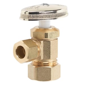 1/2 in. Nominal Compression Inlet x 3/8 in. O.D. Compression Outlet Multi-Turn Angle Valve, Rough Brass
