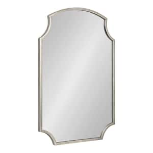 Carlow 30.00 in. H x 20.00 in. W Scalloped Metal Framed Silver Mirror