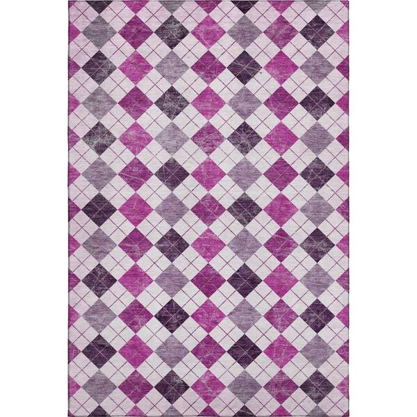 Mayfield Premium Machine Washable Abstract AMF2237 Blush 8 ft. x 10 ft. Area Rug