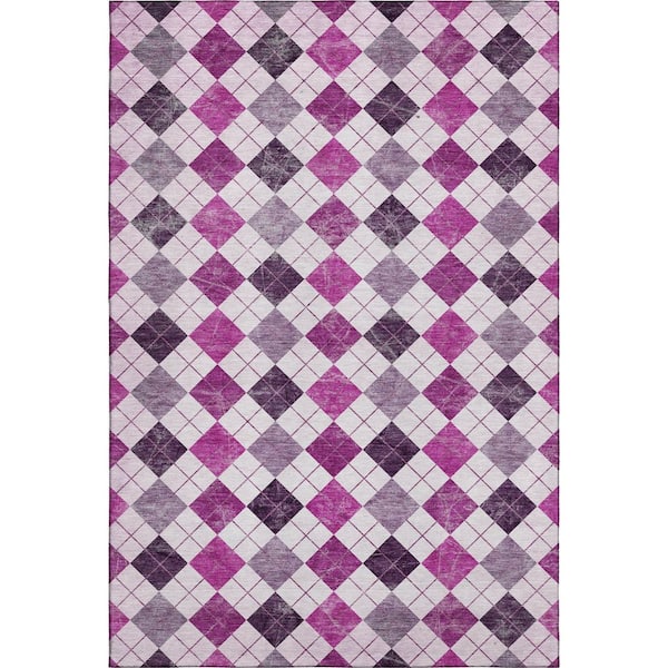 Mayfield Premium Machine Washable Abstract AMF2237 Blush 9 ft. x 12 ft. Area Rug