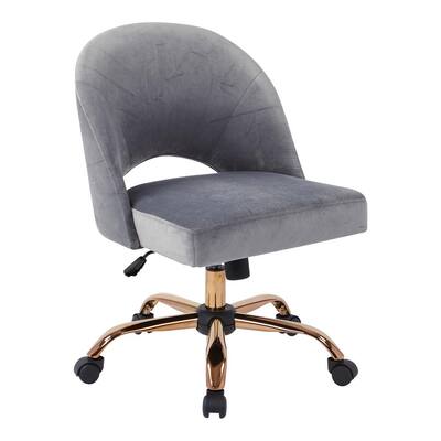 Luasa Series Gray Fabric Task Chair with Swivel and Adjustable Height