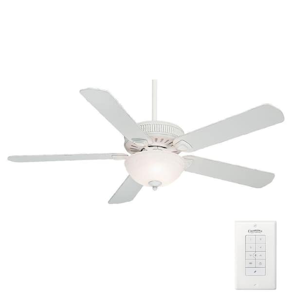 Casablanca Ainsworth Gallery 60 in. Indoor Cottage White Ceiling Fan with 4-Speed Wall-Mount Control